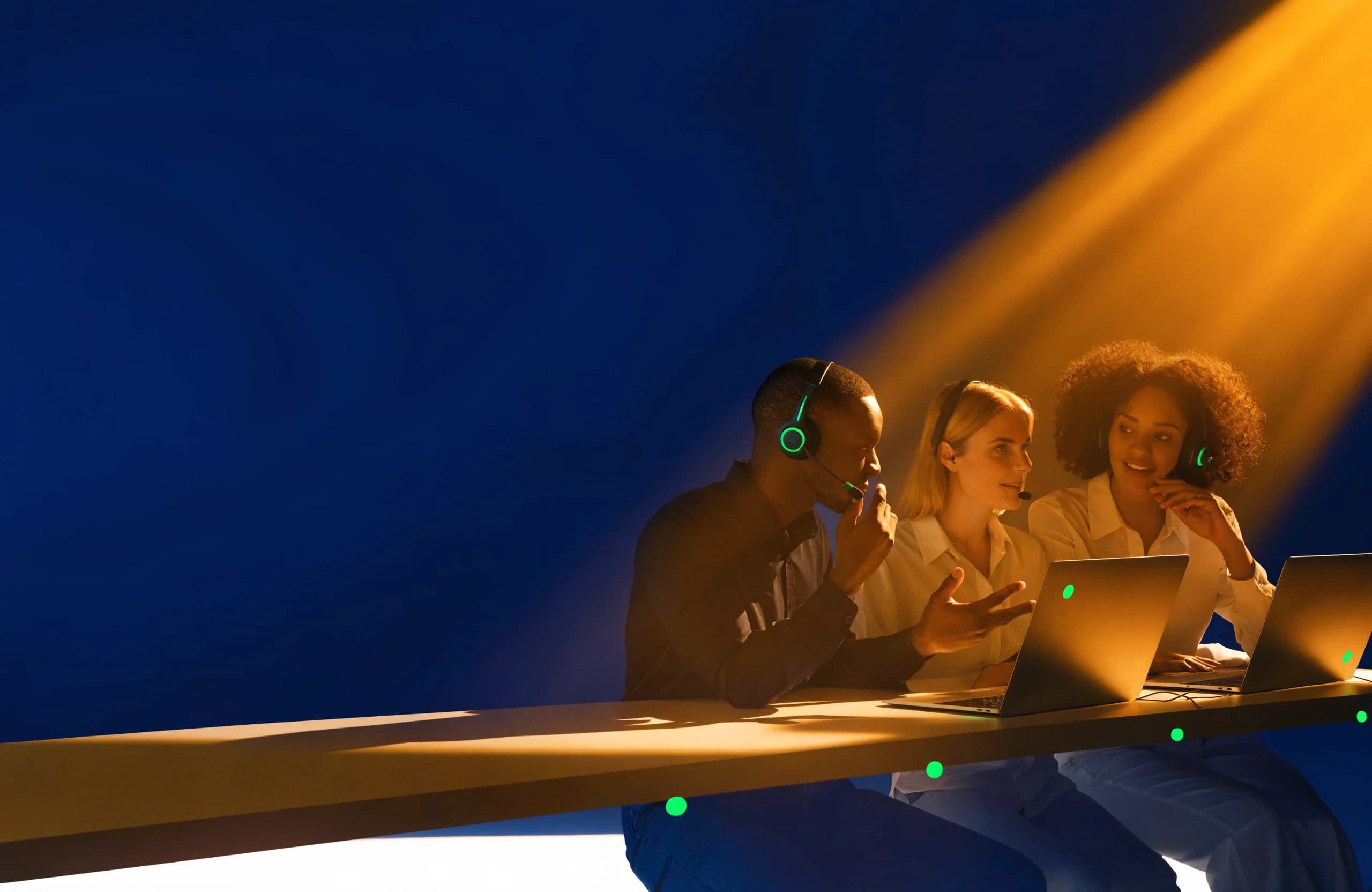 An African, European and Pacific customer-service team working together