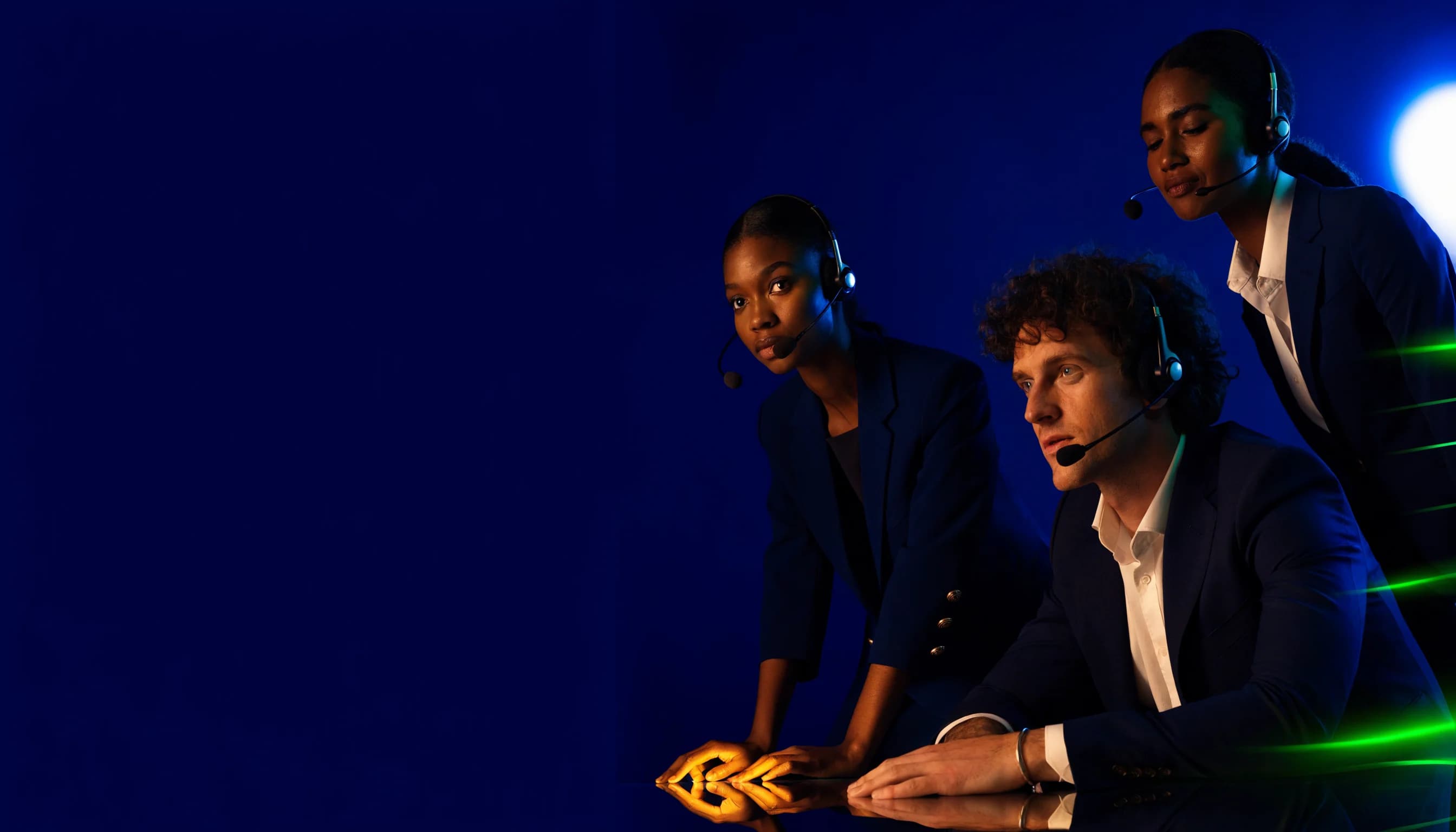 An African, European and Pacific customer-service team working together